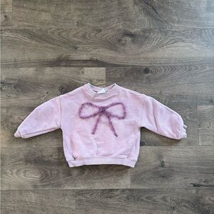 Zara Light Pink Kids Sweatshirt with Bow